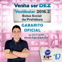 Gabarito Oficial VestFAP Bolsa Social 2016.2